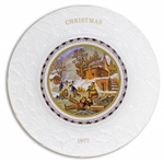 Margaret Thatcher Personally Owned Christmas Plate, Made of Porcelain China, Dated 1977